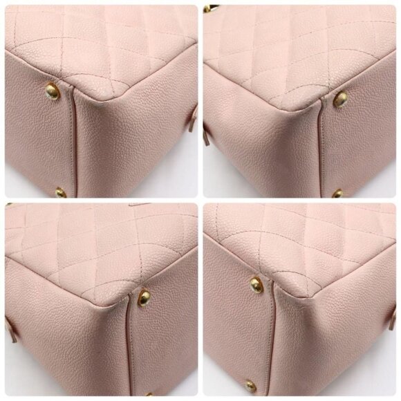 Authentic CHANEL Caviar Petite Timeless Shopper Tote Quilted Shoulder Bag Pink - Picture 9 of 9
